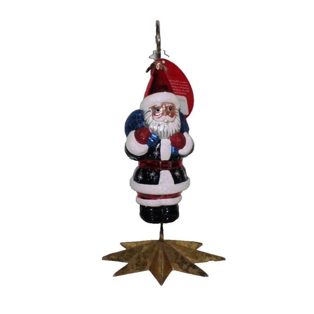 Christopher Radko Glascow Santa Hand Blown Glass Ornament Retired 7"